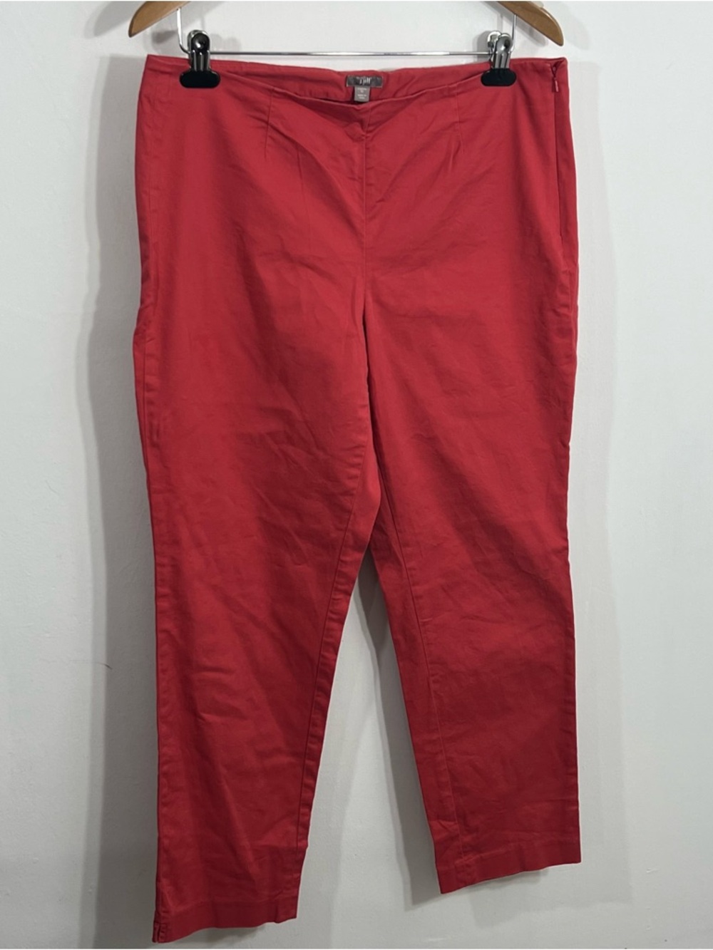 J.Jill Natural Red Chino Side Zipper Straight Leg Casual Preppy Cotton Spandex